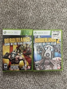 Borderlands 1 and 2 + Poster BUNDLE | Microsoft Xbox 360 | CIB | Tested & Works - Picture 1 of 5