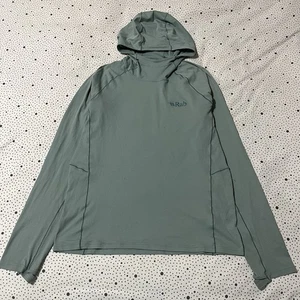 Rab Hoody Men's M Green Pulse Micro Grid Baselayer UPF Hiking Climbing - Picture 1 of 12