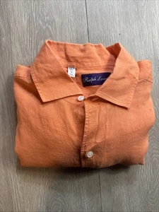 Camisa deportiva Ralph Lauren etiqueta púrpura 100 % lino manga larga - mediana - Italia - Imagen 1 de 9