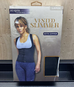 RE SPIN VESTED SLIMMER WITH ZIPPER SIZE LARGE HALLE BERRY FITNESS
