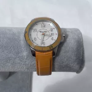 Thomas Sabo Unisex Watch Orange Silver Stainless Steel Leather Strap AIR WA0122 - Picture 1 of 13