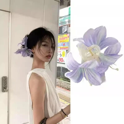 Pinza para el cabello flor de lirio pinza para el cabello flor grande accesorios para el cabello moda dulce Foto 1 de 4