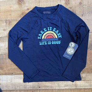 Life is Good Rash Guard Kids Size L Long Sleeve UPF 50+ Summer Beach Swim NEW - Picture 1 of 2