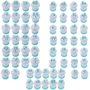 62 Pieces Fondant Alphabet Letter Cutters And Number Set Cake Biscuit Mold Decor - Picture 1 of 7