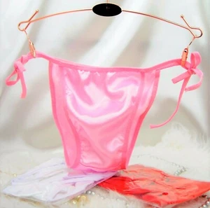 Cravatta raso laterale regolabile sissy lucido sfoderato mutandine rosa bianco nero rosso S/M - Foto 1 di 4
