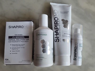 Kit de regeneración del cabello para mujer: champú, acondicionador, 2% minoxidil, espuma sin enjuague Foto 1 de 2