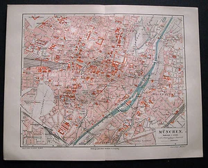 1897.SCHÖNE.KARTE-GeoTopographische_MÜNCHEN UMGEBUNG.GERMANY - Bild 1 von 1