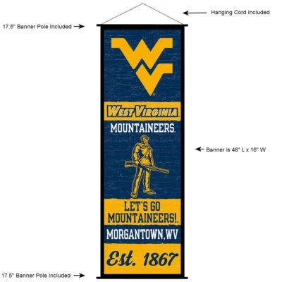 West Virginia University Mountaineers Room Banner Poster Art Canvas - Image 1 of 3