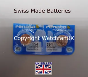2 x Renata 394 SR936SW Battery Fits Tissot PRC200 T461 - Picture 1 of 3