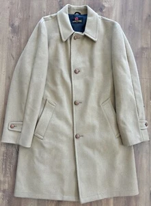 VTG Zero King Daytons Brown Wool Flannel Lined Trench Coat Jacket Mens Size 40L - Picture 1 of 7