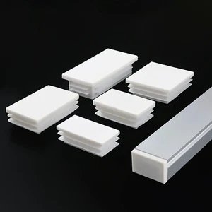 Rectangular Plastic End Caps Ribbed Plugs Blanking Inserts Tube Pipe Bungs White - Picture 1 of 40