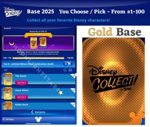 Topps Disney Collect 2025 BASE SERIES 1 Tier 8 CELEBRATION GOLD You Pick/Choose - Picture 1 of 1