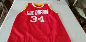 Auto authentic Hakeem Olajuwon Signed red THE DREAM Jersey JSA WPP821066 size XL - Picture 1 of 7