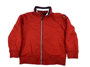 Tommy Hilfiger Jacket Child Size 6/7 Hideaway Hood Puffer Zip Up Red Lined -B - Picture 1 of 17