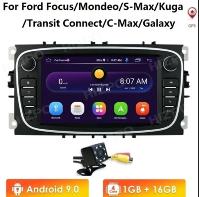 RADIO 2 DIN 7" PARA FORD FOCUS KUGA MONDEO C-MAX S-MAX GALAX BLUETOOTH CÁMARA - Imagen 1 de 4