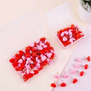 100PCS Photo Pins Thumbtack Love Heart Thumb Tacks Push Pin Bulletin Boards - Picture 1 of 15