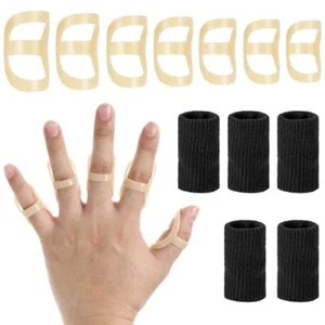 12 Pack Oval Finger Splints and Sleeves Kit for Trigger Mallet Arthritis Support - Picture 1 of 5