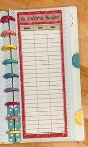 Christmas Budget Tracker Dashboard Insert for use with Half size HP Notebook - Picture 1 of 4