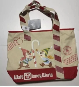 2024 Disney World Weihnachten Chip & Dale Zuckerstange Streifen Urlaub Tragetasche - Bild 1 von 2