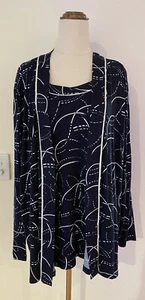 GIVONI Black, Grey & White Cardigan In One Top Size 20 - Picture 1 of 2
