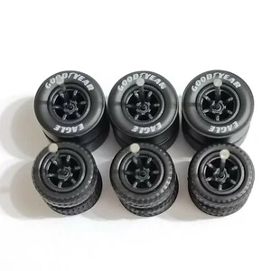 1/64 CUSTOM WHEELS RUBBER WHEELS CM6 SPOKE TIRES 3 SETS 1/64 SIZE 10/13 GASSER - Picture 1 of 3