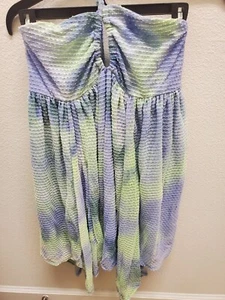 Wild Fable Damen-Minikleid mittel lebhaft blau & grün gefärbt Babydoll Fee - Bild 1 von 6