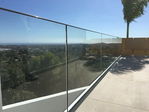 Ganzglas geländer mit 17.52 mm ESG ohne Glas Balkongeländer Terrasse Treppe - Bild 1 von 15