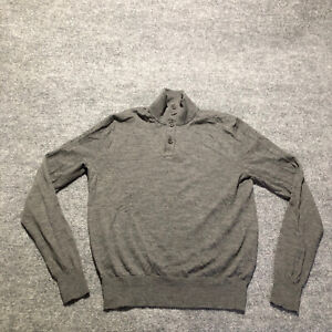 Polo Ralph Lauren Merino Wool Henley Sweater Mens Medium Gray Lightweight Knit