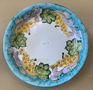 Vietri Keramik - 9,1/2 Zoll Pastateller römische Traube. Hergestellt/bemalt von Hand in Italien - Bild 1 von 4
