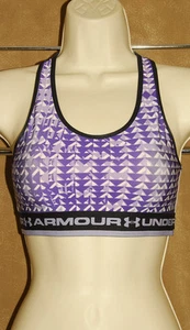 UNDER ARMOUR - Lav Purple - Geometric - Stretchy Athletic SPORTSBRA size S *NICE - Picture 1 of 4