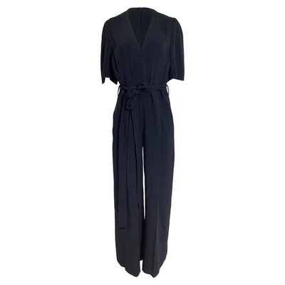 Stella Mccartney Short Sleeve Belted Jumpsuit In Viscose Women Blue Size 44 - Image 1 of 4