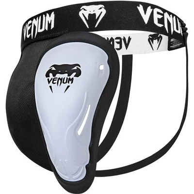 Venum Challenger Groin Guard and Support MEDIUM - Black/White - B1 - Image 1 of 4