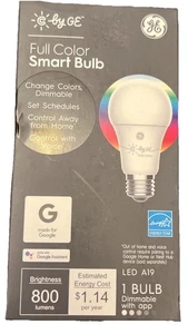 GE CYNC Smart Light Bulb, Full Color, App and Voice Control, Google Home - Picture 1 of 2