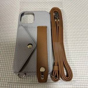 iPhone 14 Case Beige Shoulder Strap Back Card Holder Detachable Crossbody Bag - Photo 1 sur 11
