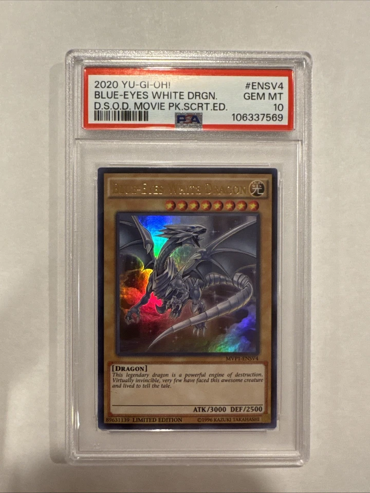 2020 Yu-Gi-Oh Blue Eyes White Dragon D.S.O.D. MOVIE PK.SCRT.ED MVP1-ENSV4 PSA 10 - Image 1 of 2