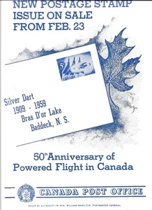 Canada post office new issue poster 1959 Silver dart, airplane [ 283 - Bild 1 von 1