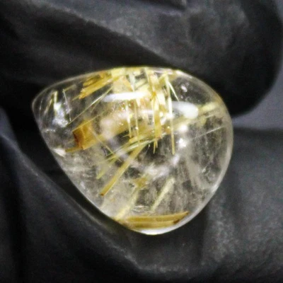 Natural Golden Rutile Quartz Cabochon In Pear Shape 7.90 Carats 15x12x6 mm - Image 1 of 4