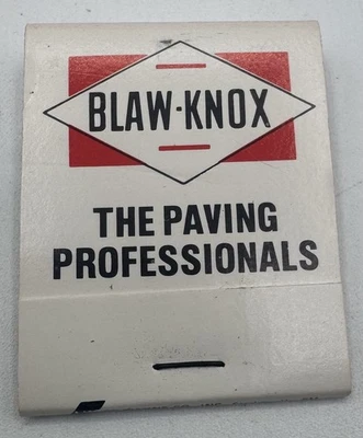 Vintage Blaw-Knox Matchbook Factory School Mattoon IL Paving Professionals 1980s - Image 1 of 4