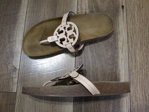 Tory Burch Damen-Ledersandale pfirsichorange Miller Cloud Größe 9 - Bild 1 von 17