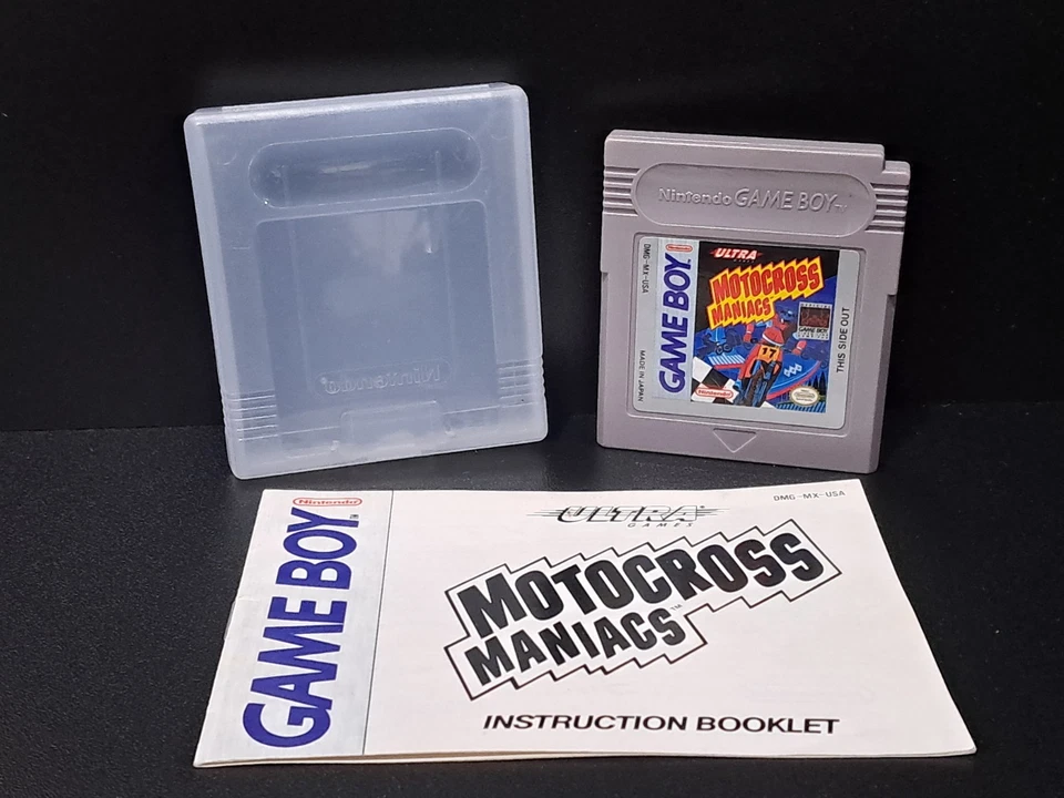 Vintage Nintendo GameBoy Motocross Maniacs Bike Original Authentic Manual & Case - Image 1 of 4