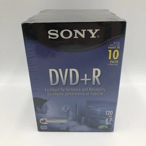 Sony DVD+R 4.7 GB Recordable DVDs 120 Minutes Lot of 10 with Case New  Set - Picture 1 of 11