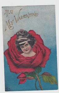 Fantasy Flower Face Girl's Head In Rose Valentine PC - Picture 1 of 2