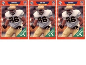 (3) 1989 Pro Set #514 Andy Heck RC Seattle Seahawks Card Lot - Picture 1 of 2