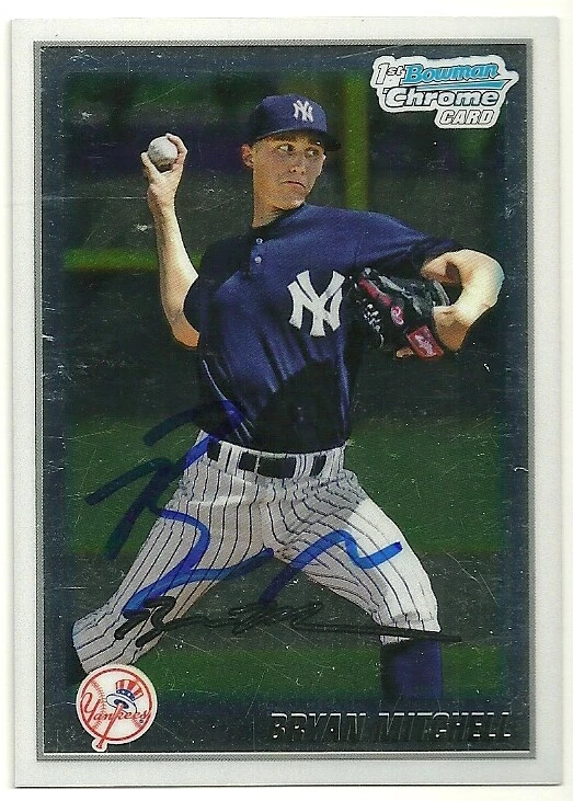 2010 Bowman Chrome BRYAN MITCHELL Signed Card autograph YANKEES PADRES - Image 1 of 1