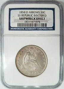 1854-O Seated Liberty Half Dollar SS Republic NGC Shipwreck Sunken Treasure Coin