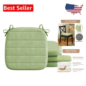 Sage Green Dining Chair Pads Set of 4 - Water-Resistant, Zipper Closure Design - Picture 1 of 10