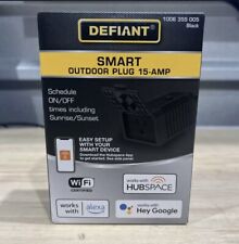 NEW IN BOX!!! Defiant Smart Outdoor Single Plug 15 Amp Wi Fi Bluetooth HubSpace