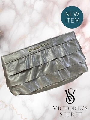 Bolso de Maquillaje Victorias Secret Champagne Oro Brillo Imán Cierre a Presión Foto 1 de 4