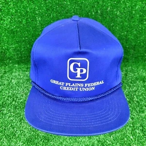 1980er Great Plains Federal Credit Union Kansas Farmer Snapback Trucker Mütze Kappe - Bild 1 von 10
