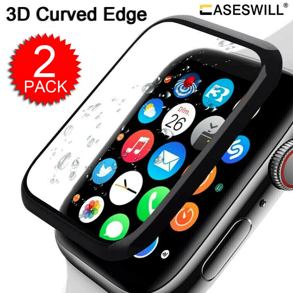 For Apple Watch SE 3 40mm 44mm 41mm 46mm 42mm 3D Tempered Glass Screen Protector - Image 1 of 4